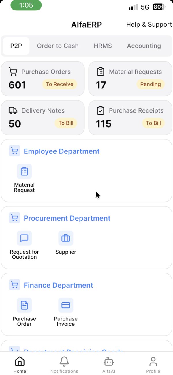 AlfaERP app